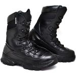 COTURNO TATICO ESCOLTA SEMI IMPERMEAVEL EMBORRACHADO EM COURO PRO PRETO FULGORE MILITAR