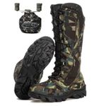Kit Bota Coturno Militar Cano Alto Fulgore Caça e Pesca + Capa Molinete
