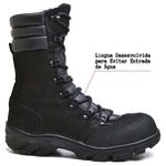 Bota Coturno Militar Tático Fulgore Couro Preta