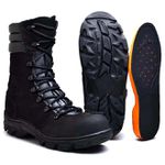 Bota Coturno Militar Tático Fulgore Couro Preta