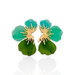 BRINCO FOLHEADO A OURO 18K FLOR PETALAS