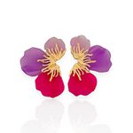 BRINCO FOLHEADO A OURO 18K FLOR PETALAS