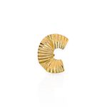 PIERCING EAR CUFF FOLHEADO A OURO MEIA LUA MARTELADO