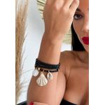 PULSEIRA MIÇANGA/PEROLAS/CONCHAS PRETO