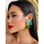 BRINCO FOLHEADO A OURO 18K FLOR PETALAS