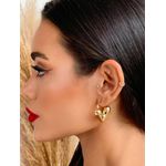 BRINCO FOLHEADO A OURO 18K CORAÇÃO ORGANIC - DOURADO