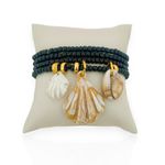 PULSEIRA MIÇANGA/PEROLAS/CONCHAS PRETO
