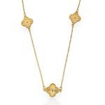 COLAR FOLHEADO A OURO 18K INSPIRAÇÃO TREVOS 