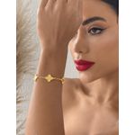 PULSEIRA FOLHEADO A OURO 18K INSPIRAÇÃO TREVOS 