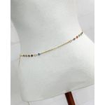 BODY CHAIN FOLHEADO A OURO 18K COM ZIRCONIAS COLORIDAS