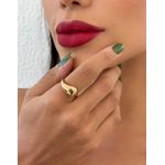 ANEL FOLHEADO A OURO 18K GOTA P REGULAVEL 