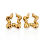 BRINCO FOLHEADO A OURO 18K MAX ESTRELA ORGANICA