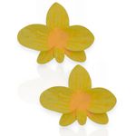 BRINCO FOLHEADO A OURO 18K FLOR ORGANICA COLORIDA G