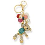 CHAVEIRO FOLHEADO A OURO 18K URSO CRAVEJADO 