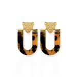 BRINCO FOLHEADO A OURO 18K INSPIRACAO TIGRE