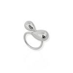 ANEL FOLHEADO A OURO 18K E PRATA GOTAS REGULAVEL