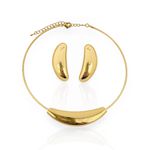CONJUNTO COLAR E BRINCO FOLHEADO A OURO 18K ANNE