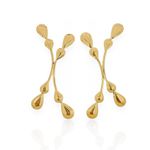 BRINCO FOLHEADO A OURO 18K ORGANICO LONGO