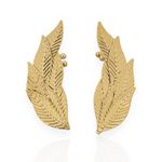 BRINCO EAR CUFF FOLHEADO A OURO 18K FOLHAS