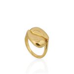 ANEL FOLHEADO A OURO 18K GOTA DUPLA UNIDAS