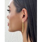 BRINCO FOLHEADO A OURO 18K E PRATA GOTA FIO LONGA