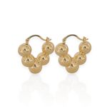 BRINCO FOLHEADO A OURO 18K E PRATA ARGOLA ESFERAS