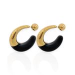 BRINCO FOLHEADO A OURO 18K ARGOLA RESINADA ESFERAS