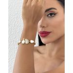 PULSEIRA FOLHEADO A OURO 18K PEDRAS 
