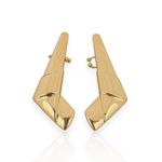 BRINCO EAR CUFF GEOMETRICO FOLHEADO A OURO 18K
