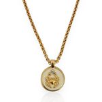 COLAR FOLHEADO A OURO 18K PINGENTE MADREPEROLA CARANGUEJO PONTO DE LUZ