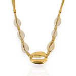 COLAR CHOKER FOLHEADO A OURO 18K BUZIOS 
