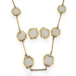 CONJUNTO COLAR E BRINCO FOLHEADO A OURO 18K LIZ