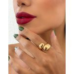 ANEL FOLHEADO A OUTRO 18K GOTA CHAPADA