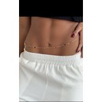 BODY CHAIN FOLHEADO A OURO 18K COM ZIRCONIAS COLORIDAS