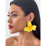 BRINCO FOLHEADO A OURO 18K FLOR ORGANICA COLORIDA G