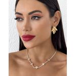 COLAR FOLHEADO A OURO 18K INSPIRAÇÃO ZIRCONIAS
