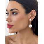 BRINCO FOLHEADO A OURO 18K PEROLA PENDENTE 