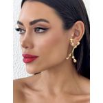 BRINCO FOLHEADO A OURO 18K ORGANICO LONGO