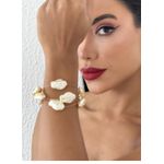 PULSEIRA FOLHEADO A OURO 18K PEROLA ORGANICO 