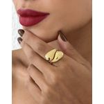 ANEL FOLHEADO A OURO 18K GOTA DUPLA UNIDAS