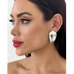 BRINCO FOLHEADO A OURO 18K E PRATA GOTA INVERTIDA