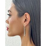 BRINCO FOLHEADO A OURO 18K E PRATA GOTA FIO LONGA