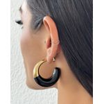 BRINCO FOLHEADO A OURO 18K ARGOLA RESINADA ESFERAS