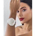 BRACELETE FOLHEADO A OURO 18K E PRATA GEOMETRICO 