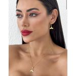 CONJUNTO COLAR E BRINCO FOLHEADO A OURO 18K CALDA DE SEREIA