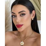 COLAR FOLHEADO A OURO 18K PINGENTE MADREPEROLA CARANGUEJO PONTO DE LUZ