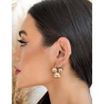 BRINCO FOLHEADO A OURO 18K TRES ESFERAS