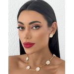 CONJUNTO COLAR E BRINCO FOLHEADO A OURO 18K LIZ