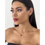 CONJUNTO FOLHEADO A OURO 18K GRAVATINHA CORAÇÃO PONTO DE LUZ