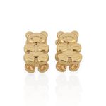 BRINCO DUPLO FOLHEADO A OURO 18K URSINHO LISO
